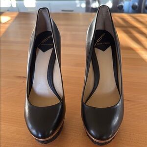 Brian Atwood Black Platform Heels